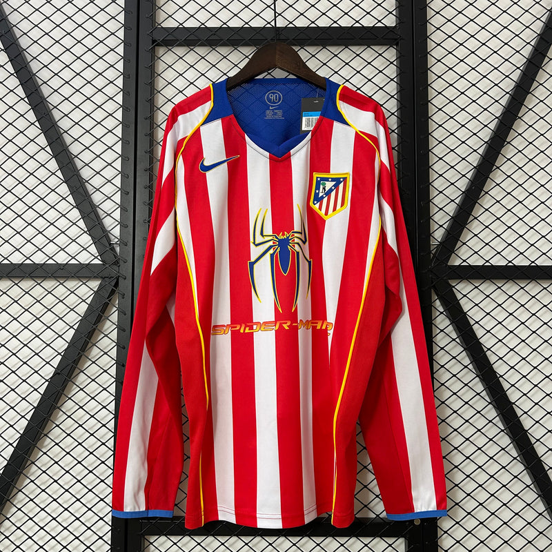 Camisa Retro de Manga Longa do Atletico Madrid - Total 90 - Spider Man - 04/05