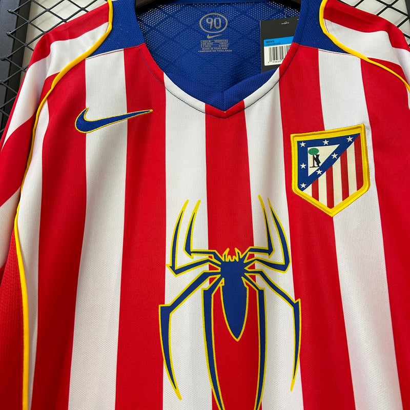 Camisa Retro de Manga Longa do Atletico Madrid - Total 90 - Spider Man - 04/05