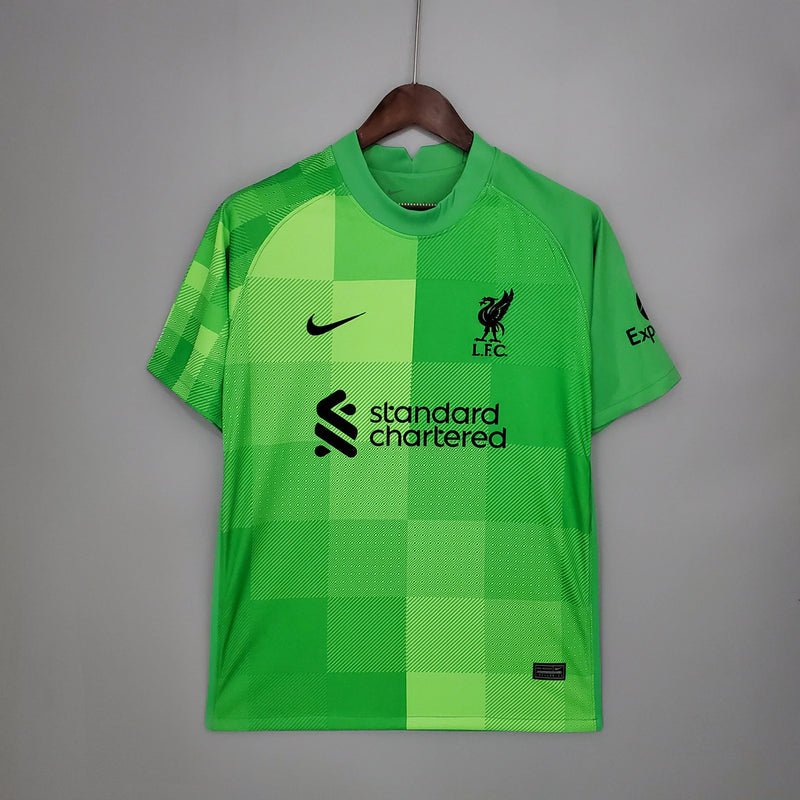 Camiseta Goleiro Liverpool I 21/22 Nike - Verde+Preto