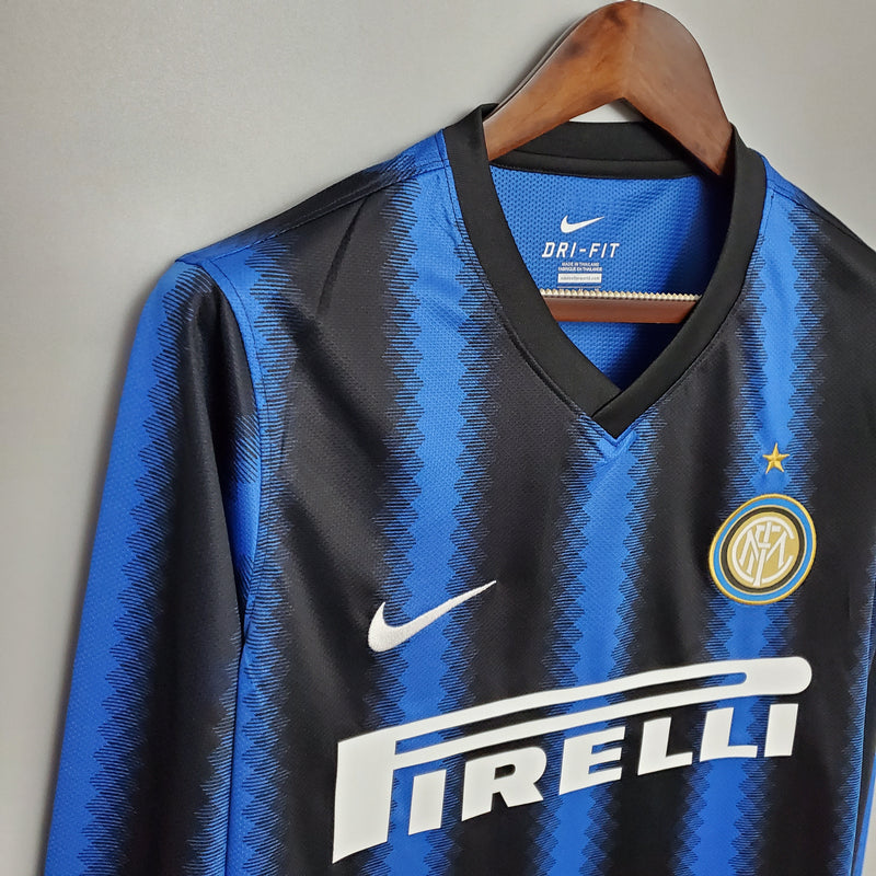 Camisa Retro de Manga Longa da Inter de Milão 10/11