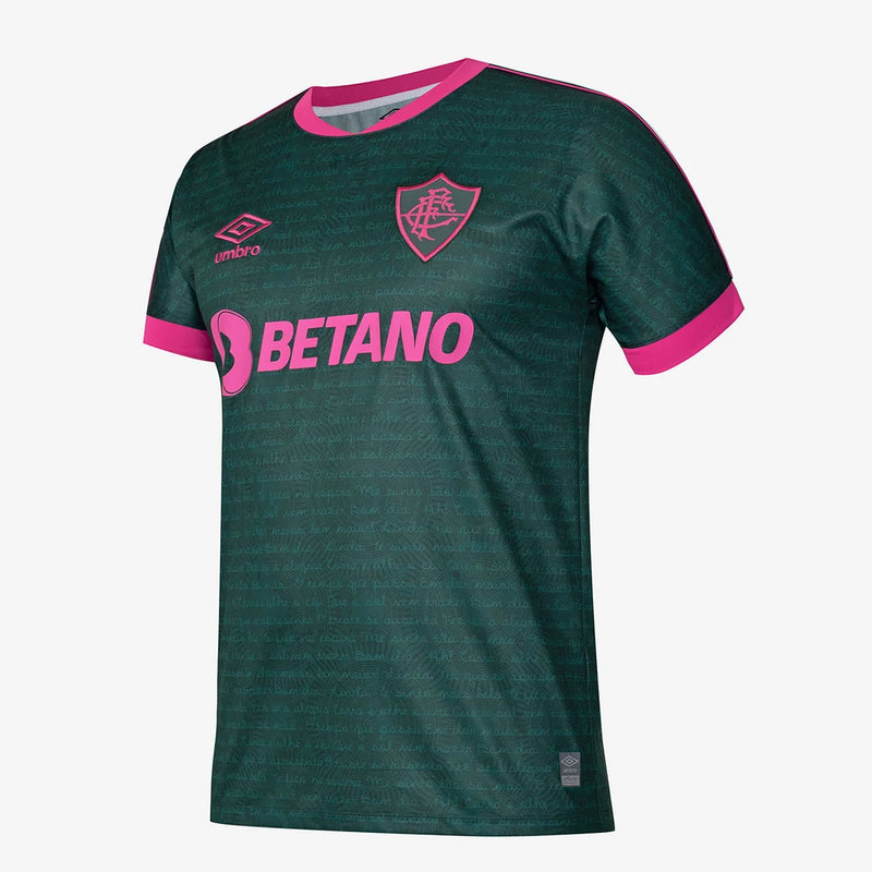 Camisa Fluminense III 23/24 s/n° Torcedor  - Verde+Rosa