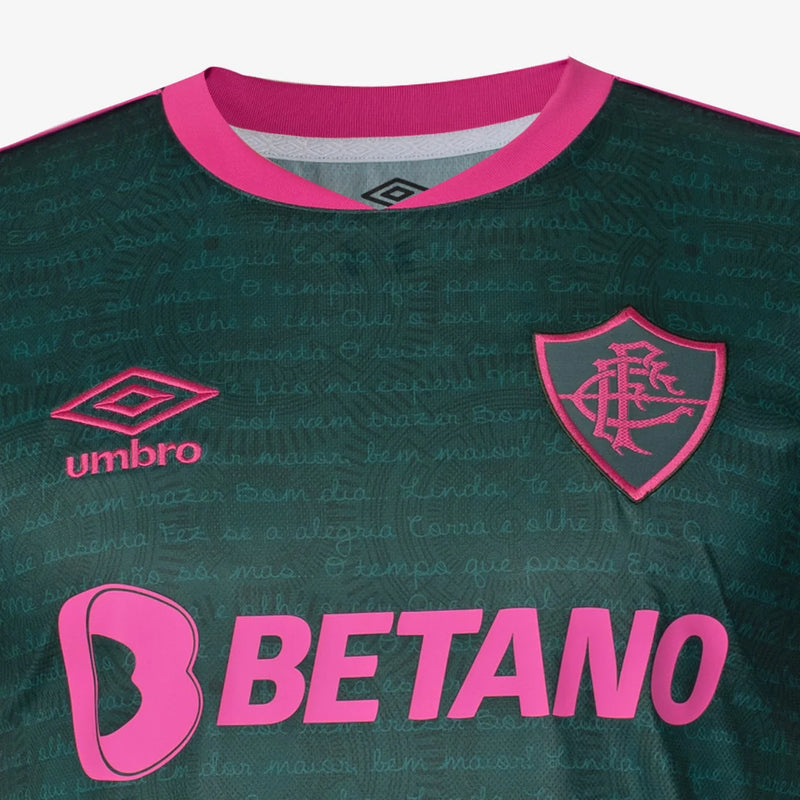 Camisa Fluminense III 23/24 s/n° Torcedor  - Verde+Rosa