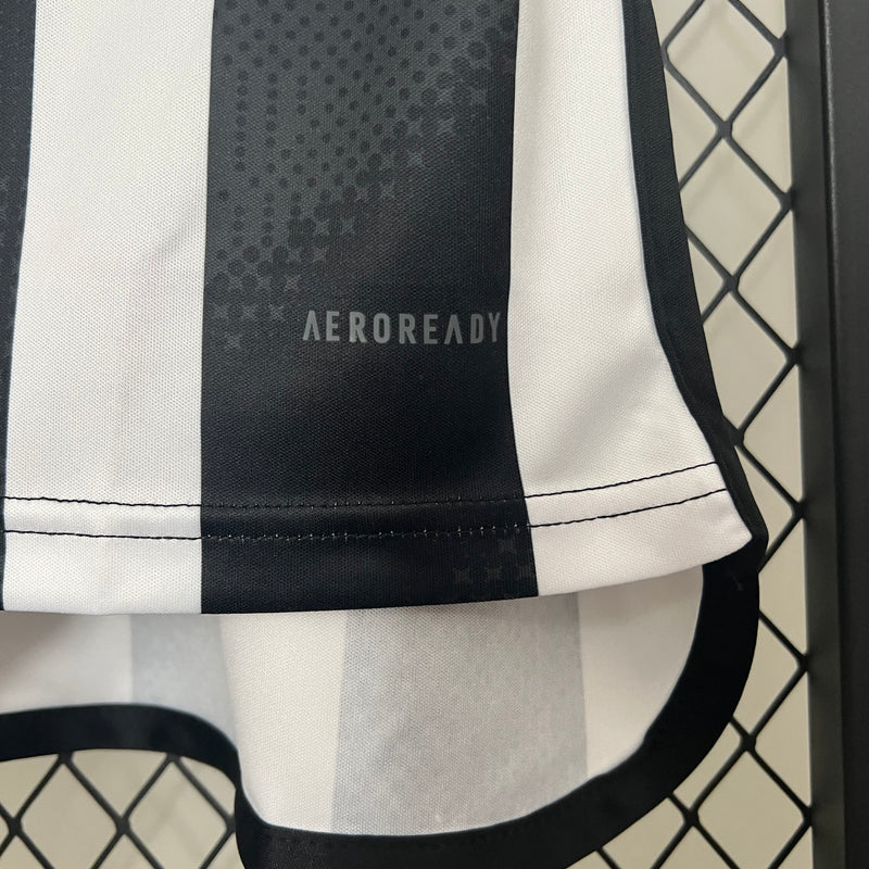 Camisa Atlético Mineiro Casa 24/25 Sem Patrocínios - Versão Torcedor Masculino - Adidas - Preto com Listras Brancas