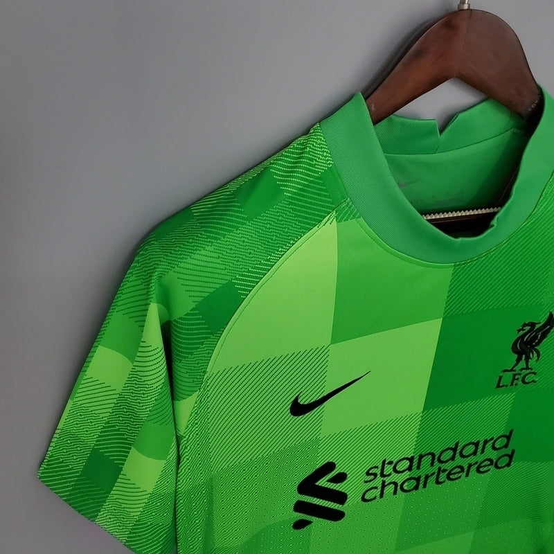 Camiseta Goleiro Liverpool I 21/22 Nike - Verde+Preto