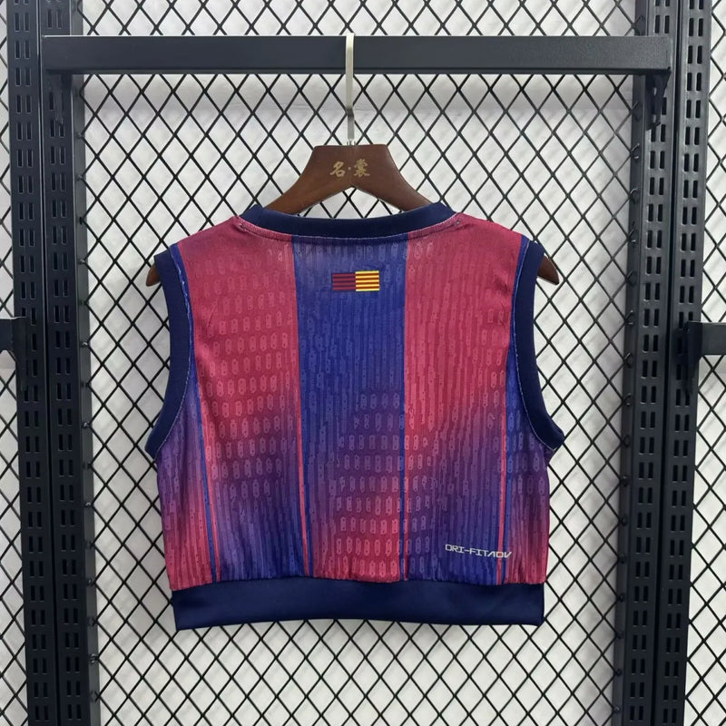 Blusa curta feminina Barcelona 25/26 Team Pro - Home