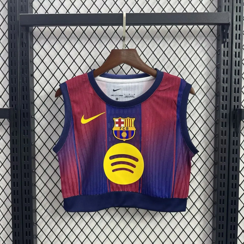 Blusa curta feminina Barcelona 25/26 Team Pro - Home