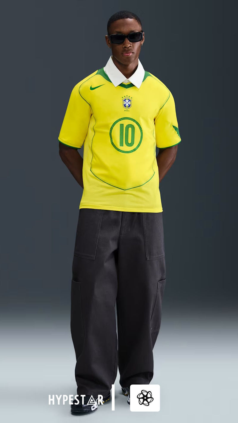 Camisa de futebol réplica masculina da Nike Retro 2004Brasil