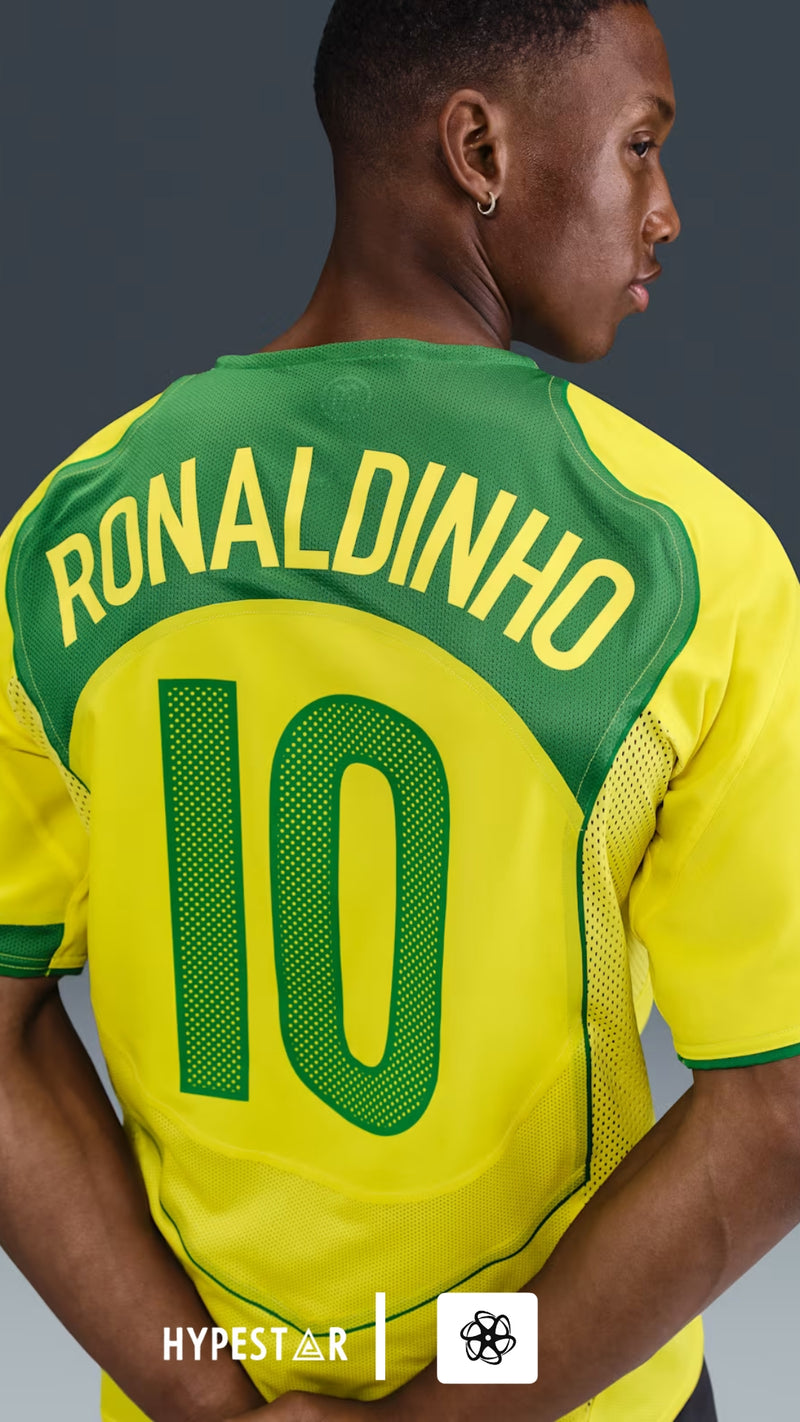 Camisa de futebol réplica masculina da Nike Retro 2004Brasil