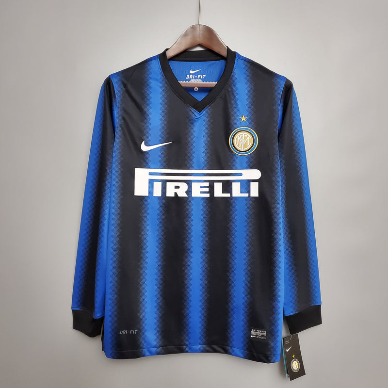 Camisa Retro de Manga Longa da Inter de Milão 10/11