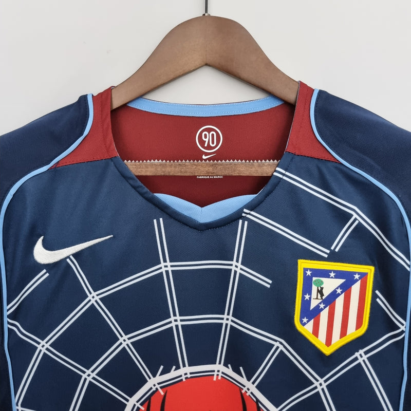 Camisa Retro Atletico Madrid 04/05 Total 90 -  Spider Man - Azul Escuro