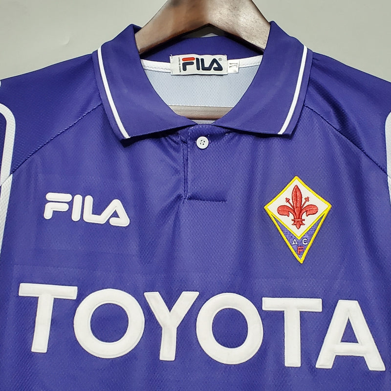 Camisa Fiorentina Retrô Home 2000 Torcedor Masculina - Roxo