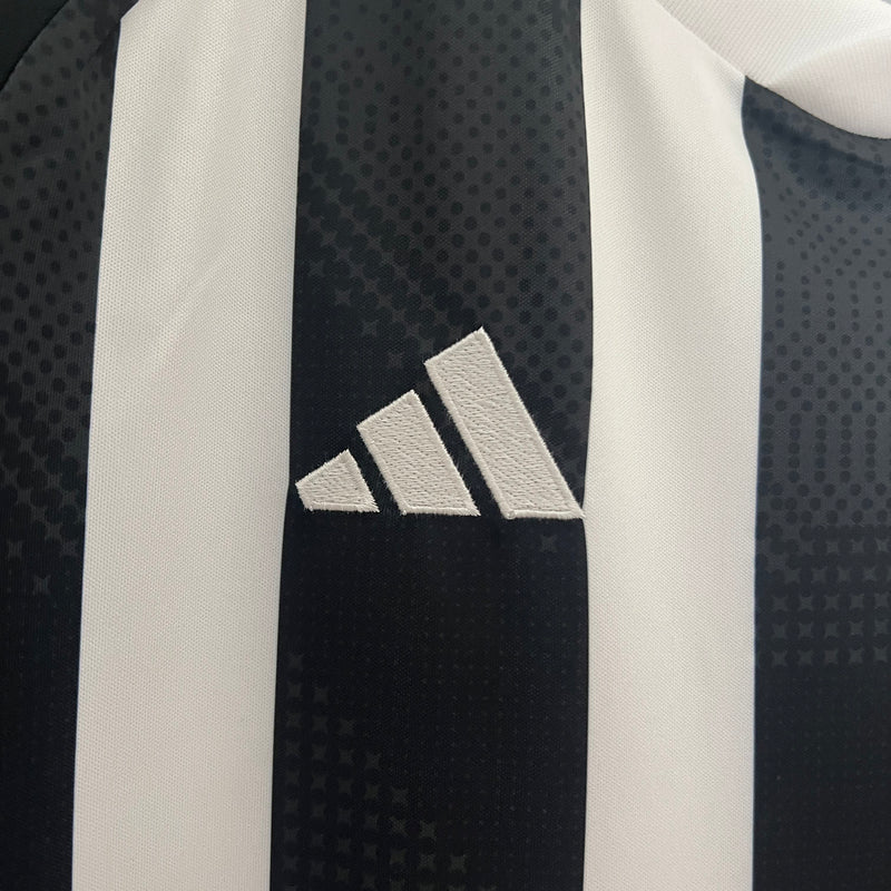 Camisa Atlético Mineiro Casa 24/25 Sem Patrocínios - Versão Torcedor Masculino - Adidas - Preto com Listras Brancas