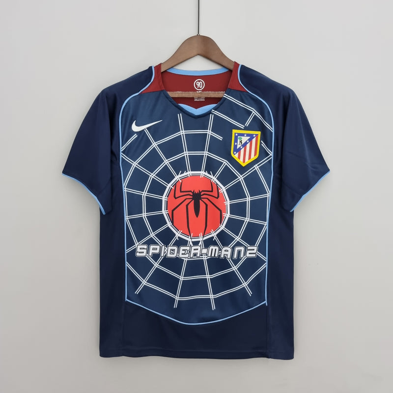 Camisa Retro Atletico Madrid 04/05 Total 90 -  Spider Man - Azul Escuro