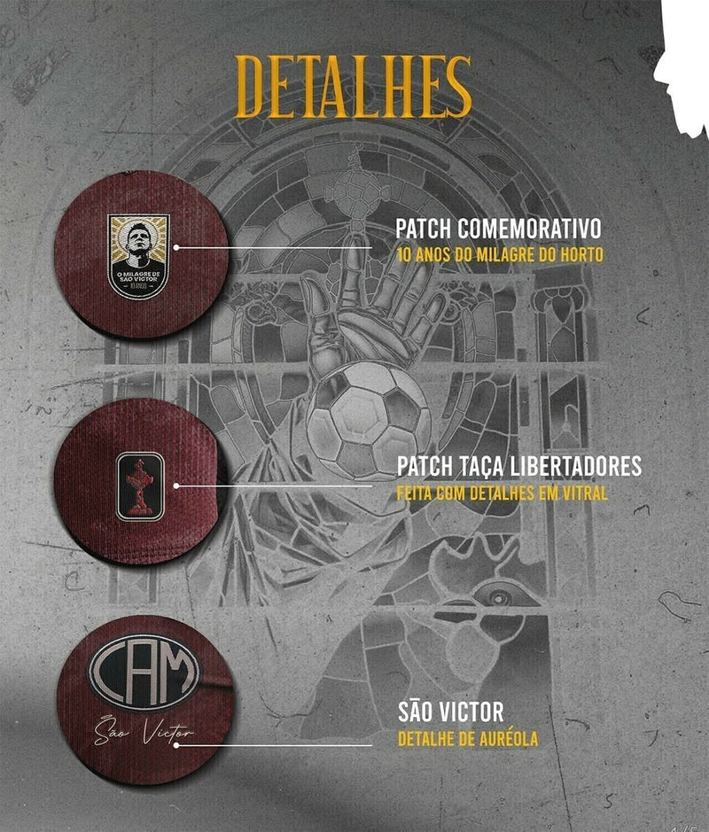 Camisa Atlético Mineiro  2023- Edição Especial São Victor - Torcedor Masculina - Vinho