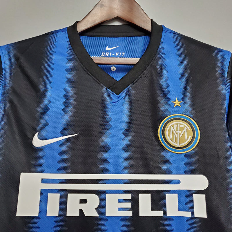 Camisa Retro de Manga Longa da Inter de Milão 10/11