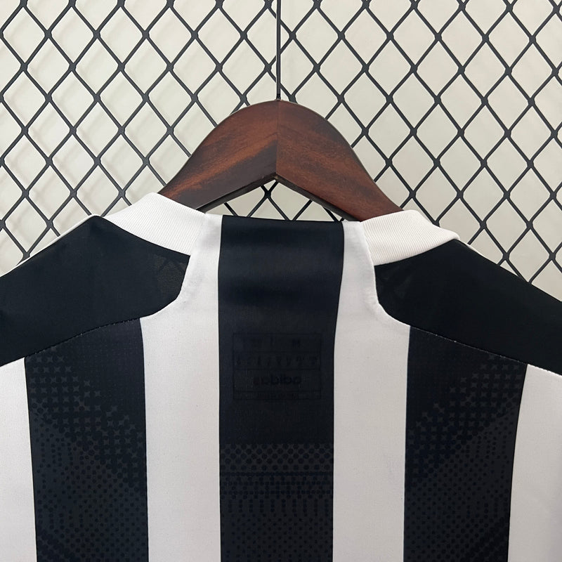 Camisa Atlético Mineiro Casa 24/25 Sem Patrocínios - Versão Torcedor Masculino - Adidas - Preto com Listras Brancas