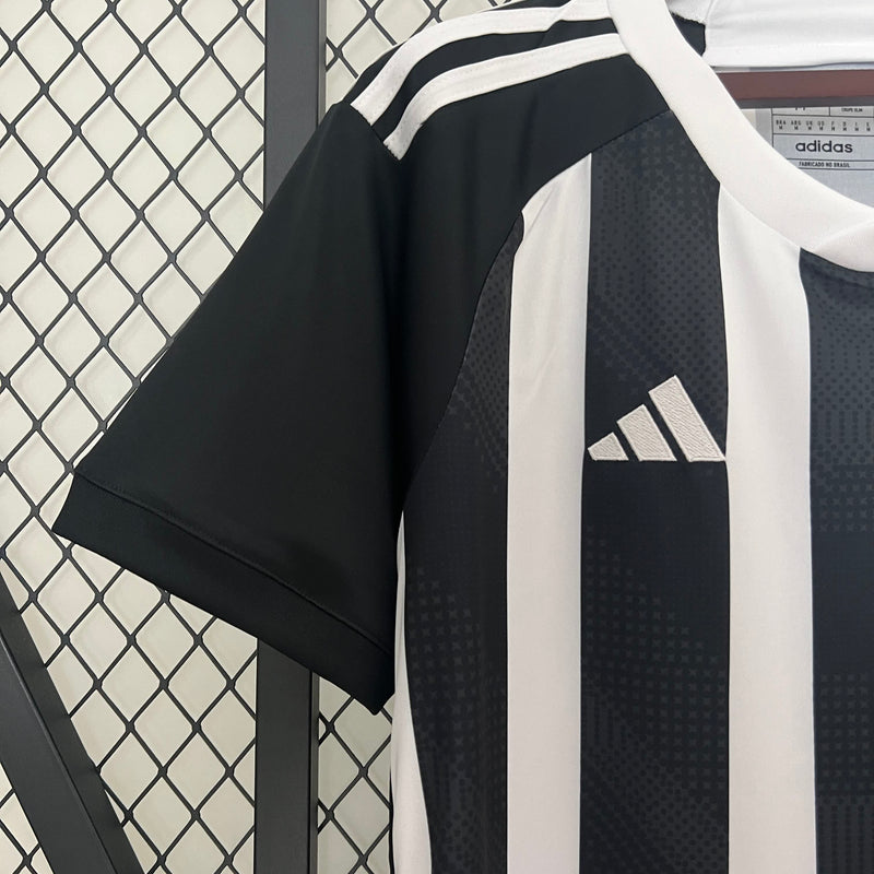 Camisa Atlético Mineiro Casa 24/25 Sem Patrocínios - Versão Torcedor Masculino - Adidas - Preto com Listras Brancas