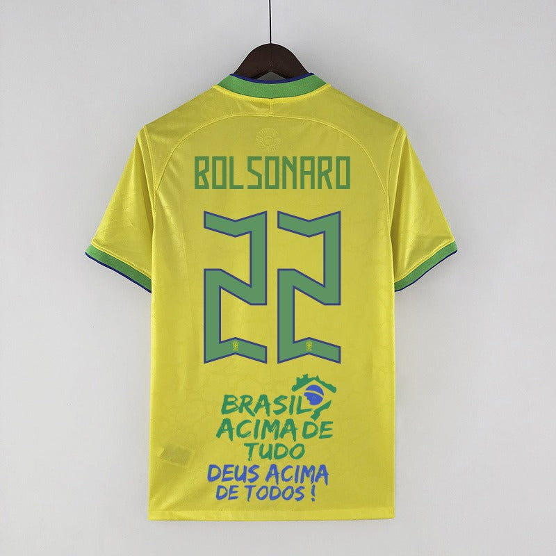 Camisa do Brasil Copa do Mundo (Versão Bolsonaro Deus Acima de Todos)